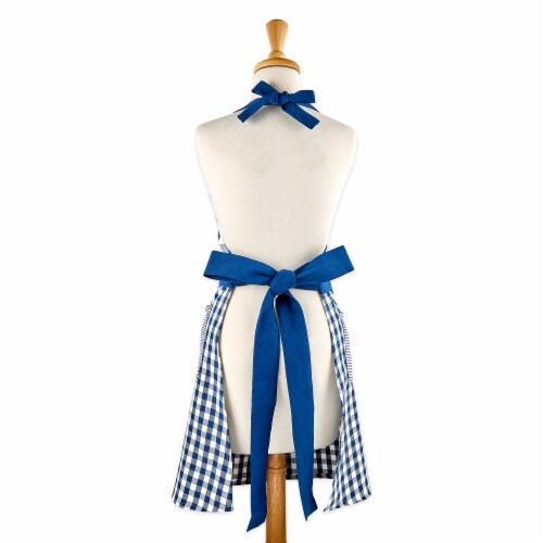 Design Imports Navy & Off White Gingham Apron Perspective: back