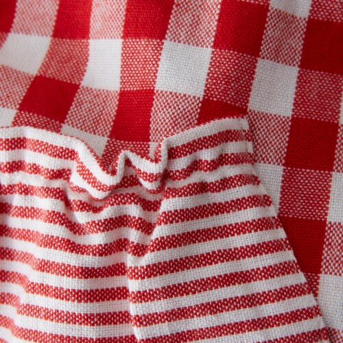 Design Imports Z02398 Red & White Gingham Apron Perspective: back