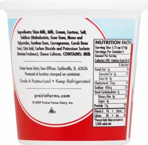 Prairie Farms Small Curd Cottage Cheese Perspective: back
