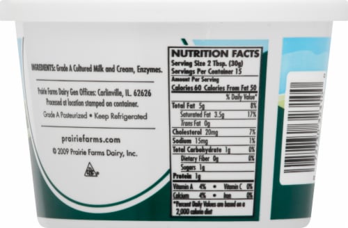 Prairie Farms Sour Cream Perspective: back
