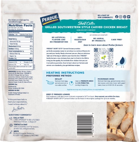 Perdue® Short Cuts® Southwestern Style Carved Chicken Breast Perspective: back