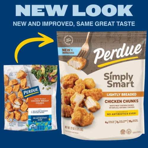 Perdue® Frozen Fully Cooked Lightly Breaded Chicken Breast Chunks Perspective: back