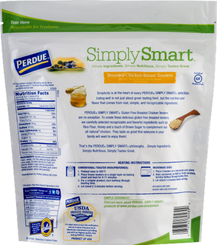 Perdue Simply Smart Gluten Free Breaded Chicken Breast Tenders Perspective: back