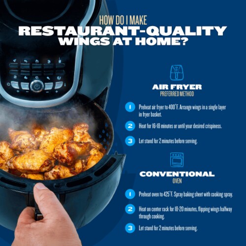 Perdue Air Fryer Ready Frozen Fully Cooked Roasted Chicken Wings