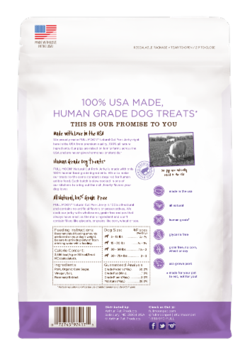Full Moon Natural Cuts Sliced Pork Jerky Dog Treats Perspective: back
