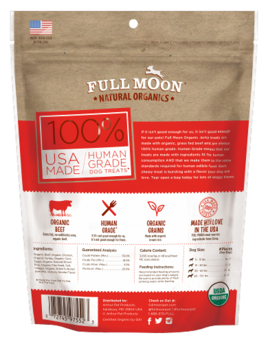 Full Moon Natural Organic Beef Jerky Dog Treats 28 oz Baker s