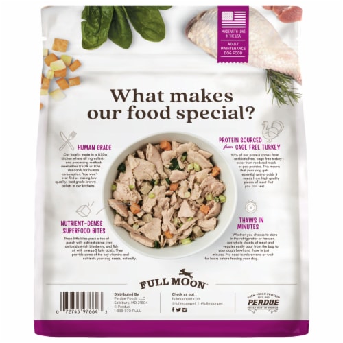 Full Moon® Freshly Crafted Homestead Turkey Recipe Dog Food Perspective: back
