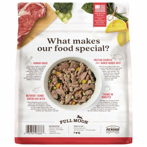 Full Moon® Freshly Crafted Ranch Raised Beef Recipe Dog Food Perspective: back