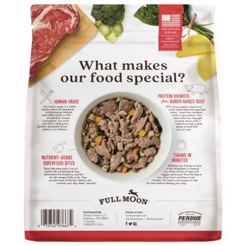 Full Moon® Freshly Crafted Ranch Raised Beef Recipe Dog Food Perspective: back