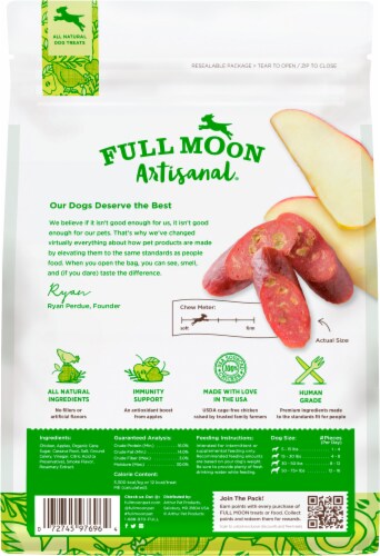 Full Moon Artisanal® Chicken Apple Sausage Dog Treats Perspective: back