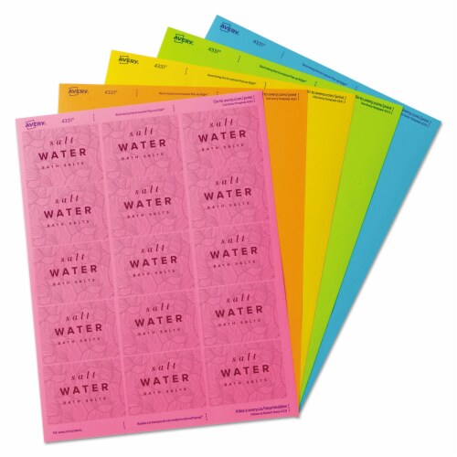 Avery® Astrobrights Rectangular Color Labels Perspective: back