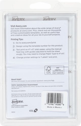 Avery® Trueblock® Full-Sheet Labels - White Perspective: back