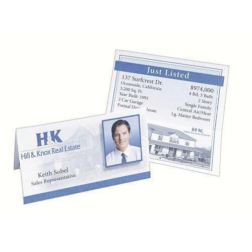 Avery® Small Tent Card, White, 2 X 3.5, 4 Cards/sheet, 40 Sheets/pack 05302 Perspective: back
