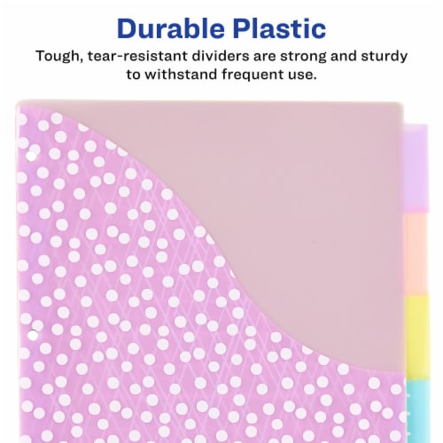 Avery® Big Tab™ Insertable Plastic Binder Dividers with Pocket - Multi-Color Perspective: back