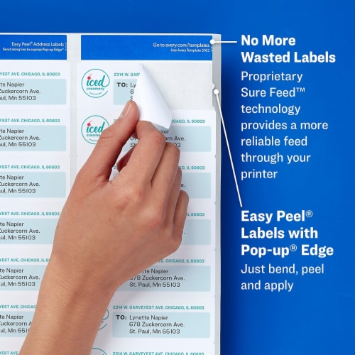 Avery™ Easy Peel White Address Labels - White Perspective: back