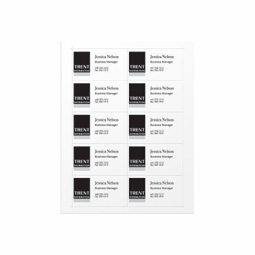 Clean Edge Business Cards, Inkjet, 2 x 3 1/2, Glossy White, 200/Pack 8859 Perspective: back