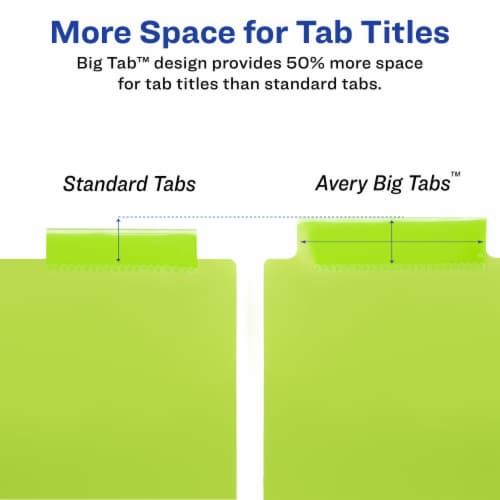 Avery® Big Tab™ Insertable Pocket Notebook Dividers Perspective: back