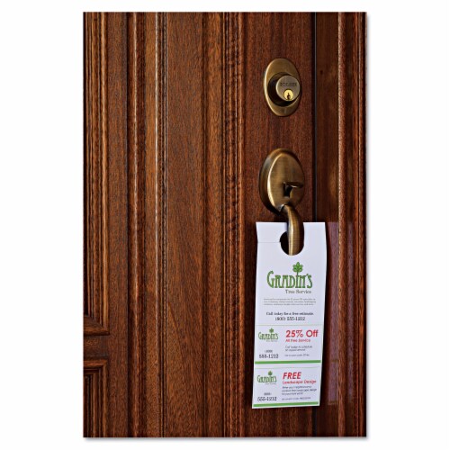 Avery® CARD,DOORHANGR,TEAR,80,WH 16150 Perspective: back