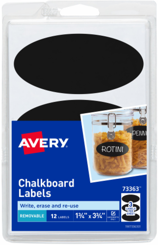 Avery Oval Chalk Labels - 12 Pack - Black Perspective: back