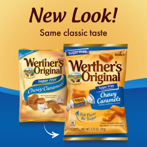 Werther's Original Chewy Sugar Free Caramel Candy Perspective: back