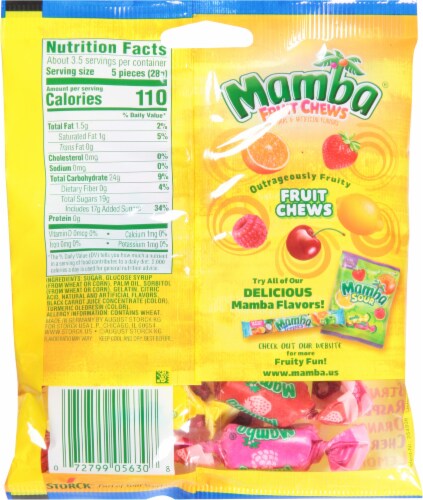 Mamba® Fruit Chews Candy Bag Perspective: back