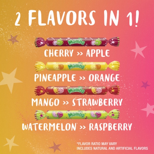 Mamba® Magic Sticks Fruit Chewy Candy Sticks Perspective: back