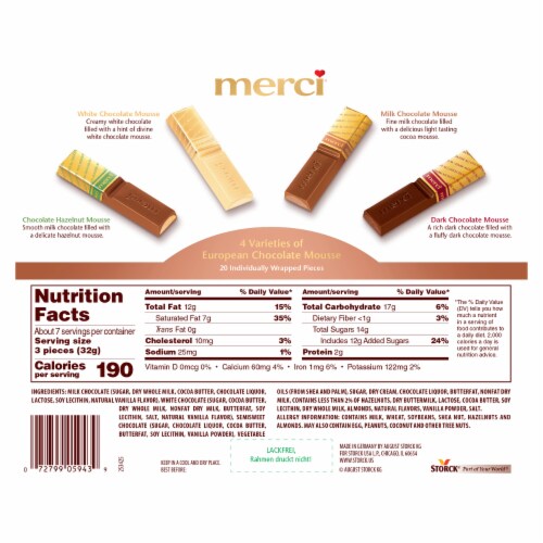 Merci Finest Christmas Chocolate Mousse Candy Gift Box Perspective: back