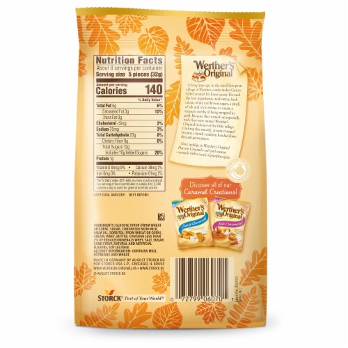 Werther's® Original® Pumpkin Spice Soft Caramels Halloween Candy Perspective: back