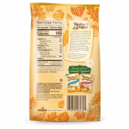 Werther's Original Caramel Apple Soft Caramels Halloween Candy Perspective: back