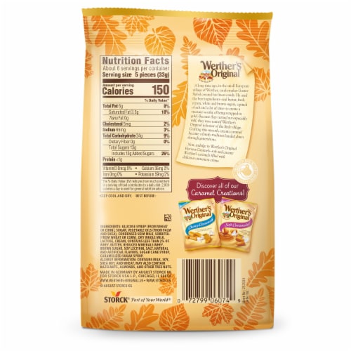 Werther's Original Cinnamon Creme Soft Caramels Perspective: back