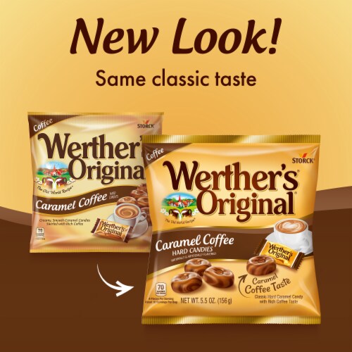Werthers Original Hard Carmel Coffee Candy Perspective: back