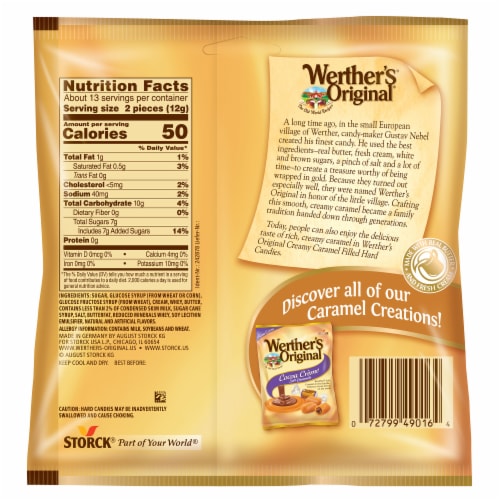 Werthers Original Creamy Caramel Filled Candy Perspective: back