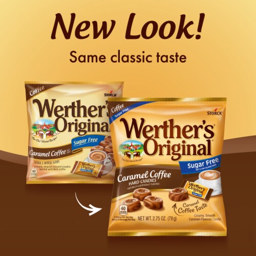 Werthers Original Hard Sugar Free Caramel Coffee Candy Perspective: back