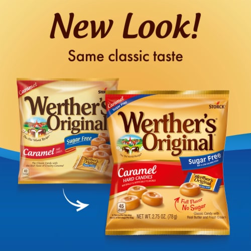 Werthers Original Hard Sugar Free Caramel Candy Perspective: back