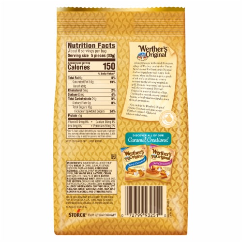 Werther’s Original Salted Caramel Creme Soft Caramels Perspective: back