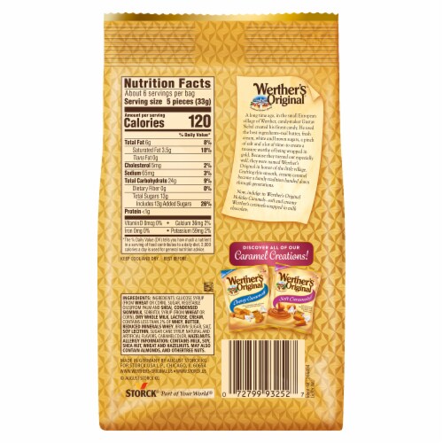Werther’s Original Chocolate Covered Soft Caramels Perspective: back