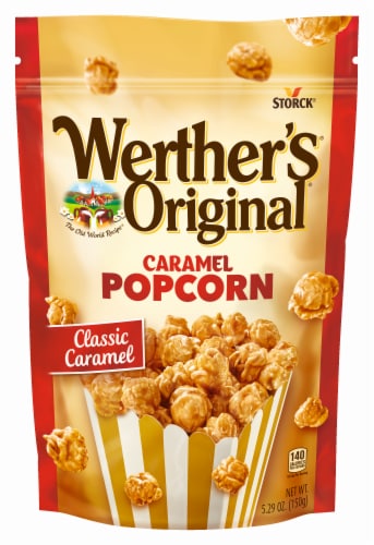 Werther's Original Caramel Popcorn Resealable Pouch Perspective: back