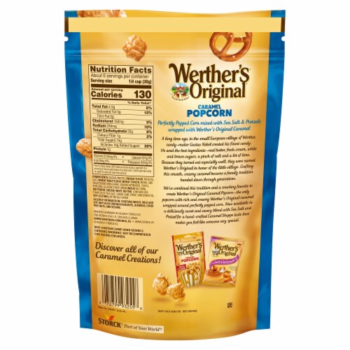 Werther's® Original® Sea Salt & Pretzel Carmel Popcorn Pouch Perspective: back