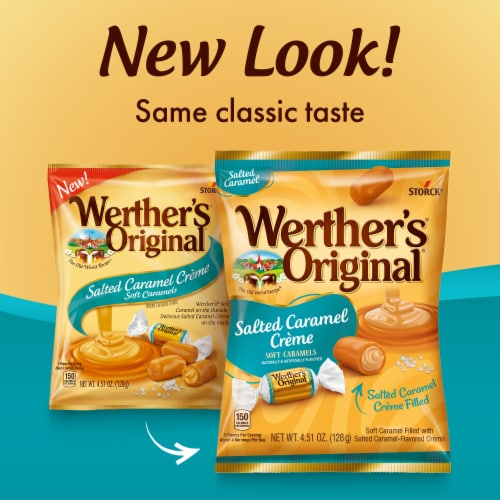 Werther’s Original Salted Caramel Creme Soft Caramels Perspective: back