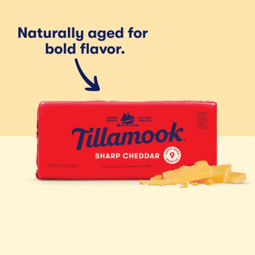 Tillamook Sharp Cheddar Cheese Block Perspective: back