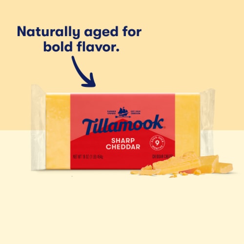 Tillamook Sharp Cheddar Cheese Block Perspective: back