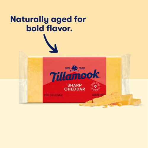 Tillamook Sharp Cheddar Cheese Block Perspective: back