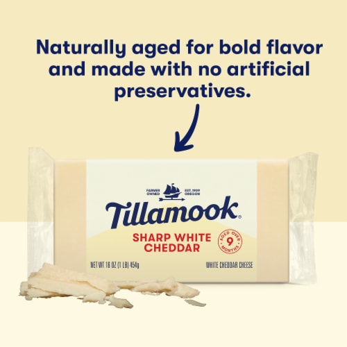 Tillamook Sharp White Cheddar Cheese Block Perspective: back