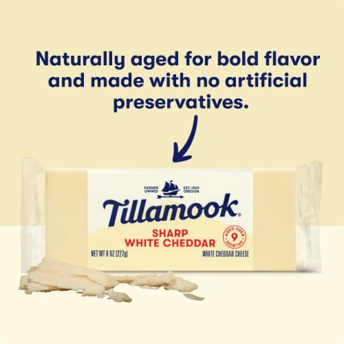Tillamook Sharp White Cheddar Cheese Block Perspective: back