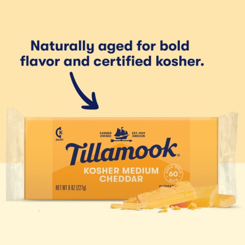 Tillamook® Kosher Medium Cheddar Block Cheese Perspective: back