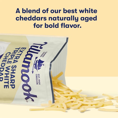 Tillamook Extra Sharp Triple White Cheddar Shredded Cheese Perspective: back