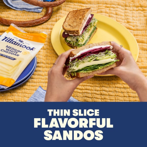 Tillamook Medium White Cheddar Cheese Slices Perspective: back