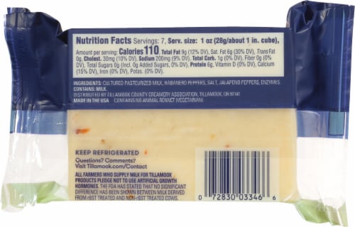 Tillamook® Farmers' Collection Spicy Habanero Jack Cheese Perspective: back