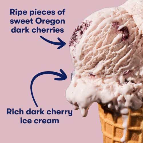 Tillamook Oregon Dark Cherry Ice Cream Tub Perspective: back
