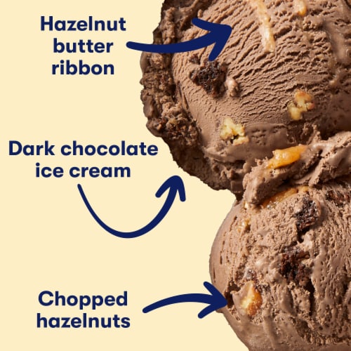 Tillamook Chocolate Collection Dark Chocolate Hazelnut Ice Cream Tub Perspective: back